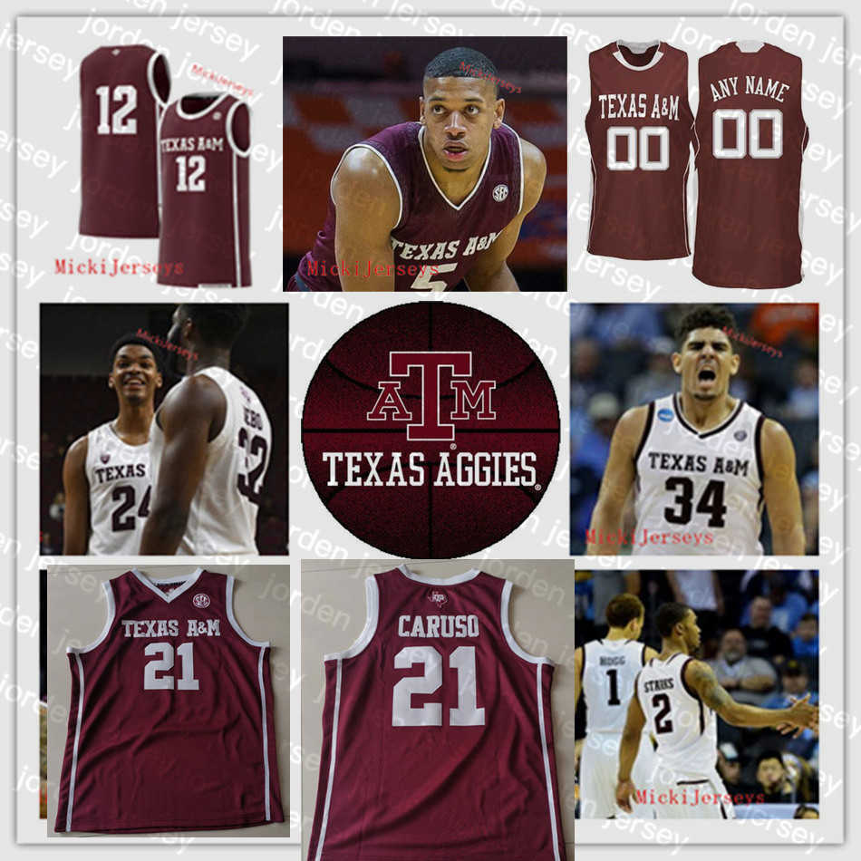 

NEW College Basketball Wears Texas A&M Aggies Stitche Basketball Jersey Henry Coleman III Andre Gordon Davin Watkins Zach Walker Javonte Bro, Black pink jersey