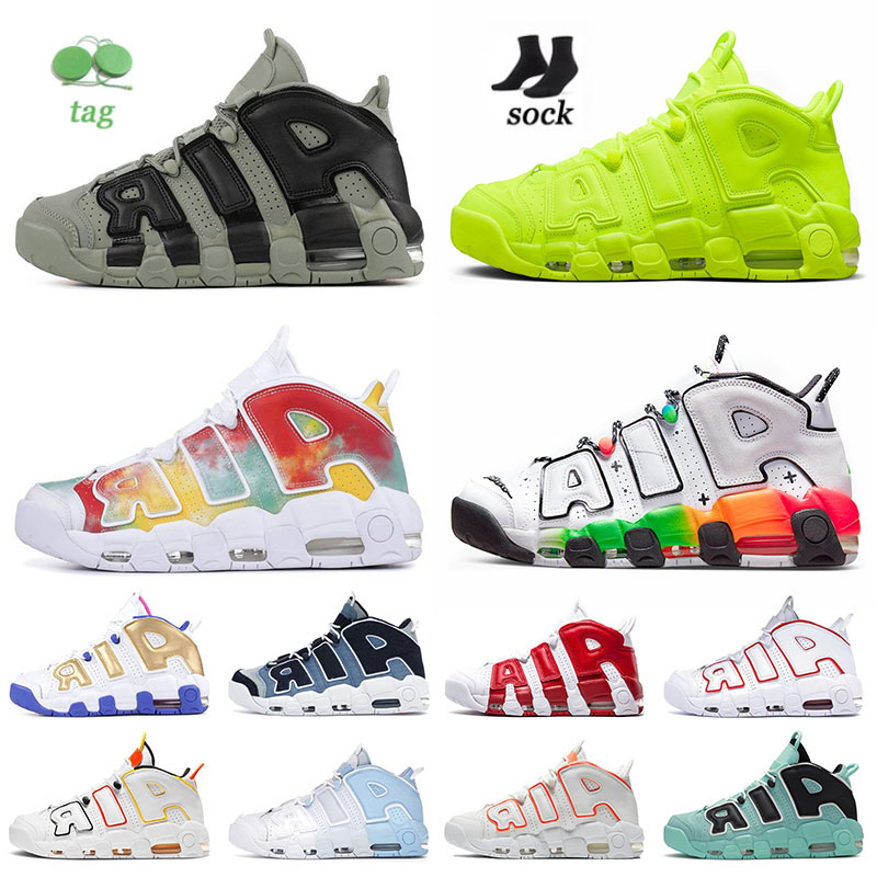 

Trainers Basketball Shoes with Sock Tag Triple Black Volt University Blue Runners More Uptempos for Mens Womens Up Tempos Scottie Pippen Gs, A62 white tatal orange