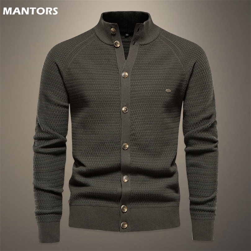 Mens Sweaters 95% Cotton Sweaters Coats Men Sweater Thicker Knitted Cardigan Sweatercoats Slim Fit Mens Knit Warm Sweater Jackets Men Pullover 22092