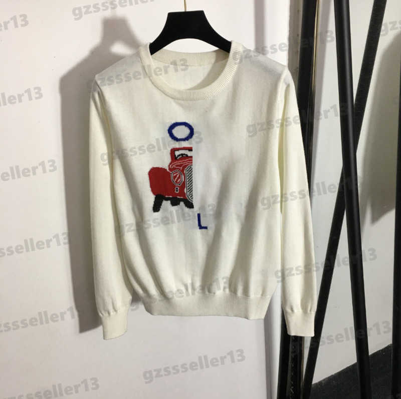 

Designer Women Sweaters Retro Car Alphabet Pattern Womens Sweater Fashion Brand Round Neck Long Sleeve Pullover Sweater Top 0912