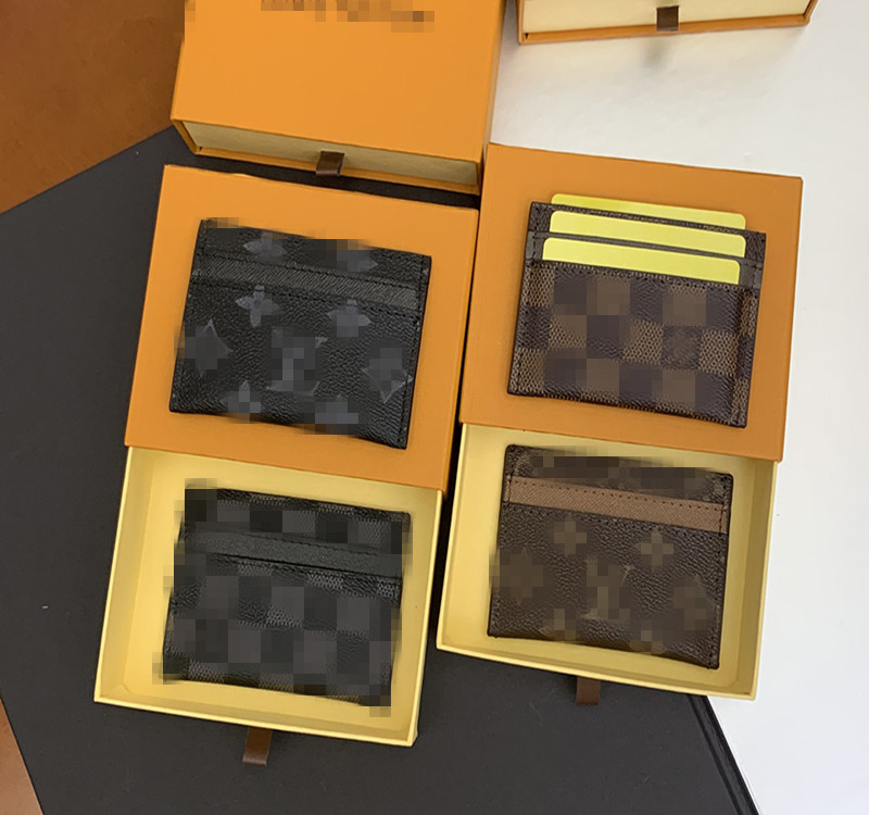 2022 Wallets Card Holders Flower grid Brown Black Men woman L mini wallet fashion Designer purse genuine leather Credit ID luxury Opening bag wit