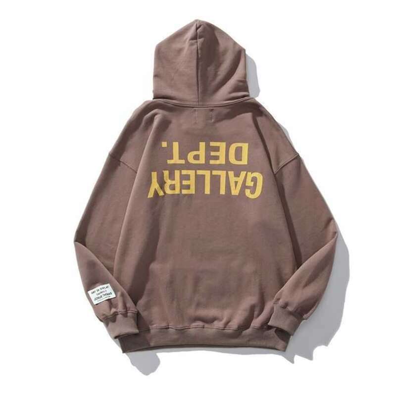 

Men' Hoodies Sweatshirts Fashion Galleryes Casual Dept American European Inverted Letter Printing Women' Cotton Loose Hoodie Sweate8, Brown