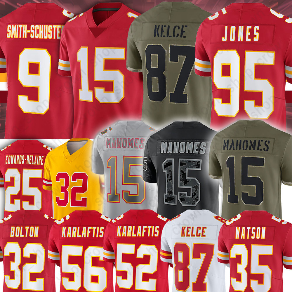 

15 Patrick Mahomes Kansaes City Football Jerseys Chiefes JuJu Smith-Schuster Jaylen Watson Travis Kelce Chris Jones Nick Bolton George Karlaftis Creed Humphrey, Men(qiu zhang)