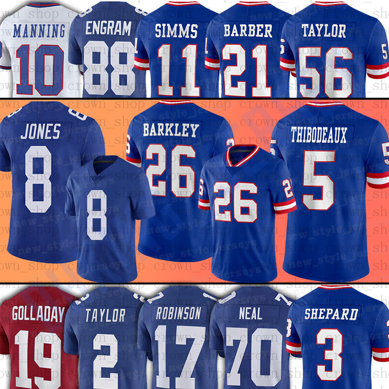 

26 Saquon Barkley New York Football Jerseys Giants Daniel Jones Kayvon Thibodeaux Kenny Golladay Evan Neal Kadarius Toney, Men(ju ren )