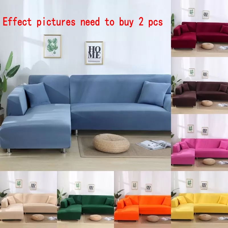 

Double Sofa Cover 145-185cm For Living Room Couch Cover Elastic L Shaped Corner Sofas Covers Stretch Chaise Longue Sectional Slipcover 284 S2