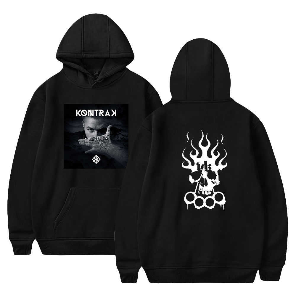 Kontra K Merch Hoodies Nouveaux sweats-shirts Men / Femmes Cosplay Rapper Tour à manches longues Hoodie Kontrak Hooded
