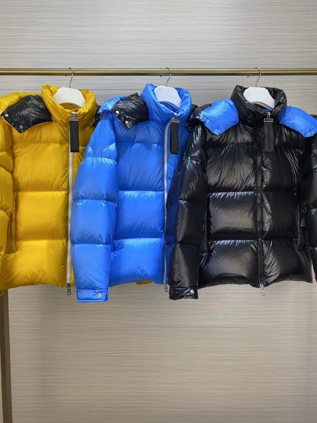 

French Luxury Fashion Mens 90% Down Jacket Stylist Coat Parka Bright Black Pure Color MAYA Thicken Winter Jackets Men Women