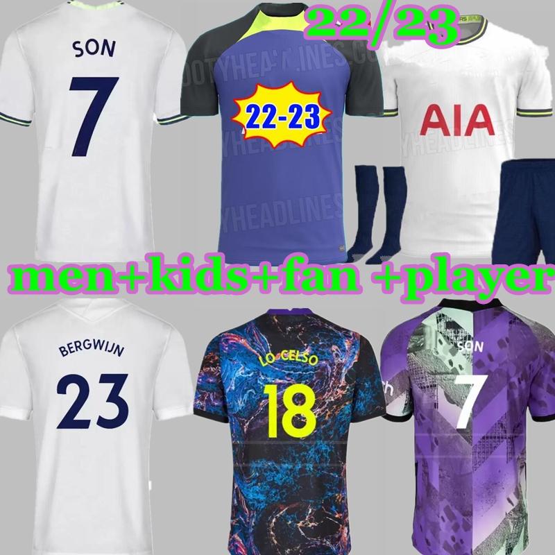 

Soccer kit socks 21 22 23 KANE SON KULUSEVSKI Soccer Jerseys HOJBJERG colorful Away 2021 2022 2023 LUCAS DELE Third 3rd Tottenham Football k, 21/22 home