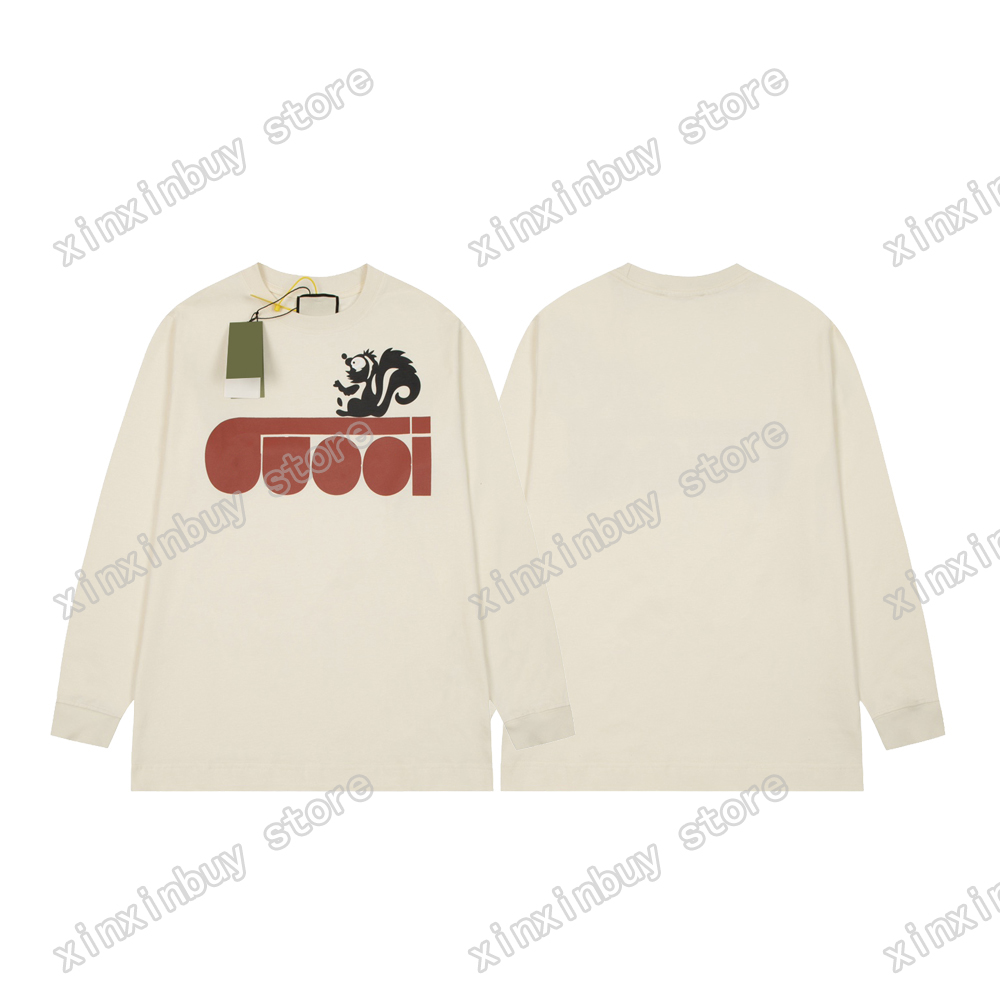 

xinxinbuy Men designer hoodie Sweatshirt Letter squirrel print Palm tree cotton women black blue S-2XL, Multi