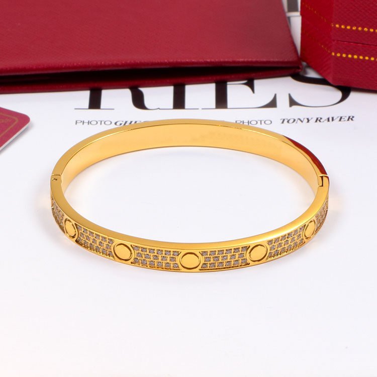 

luxury Fashion Gold Eternal Love gold cuff Bracelet Designer Jewelry For Mens Women Full Diamond Bangle Silver Gifts Womens Bracelets