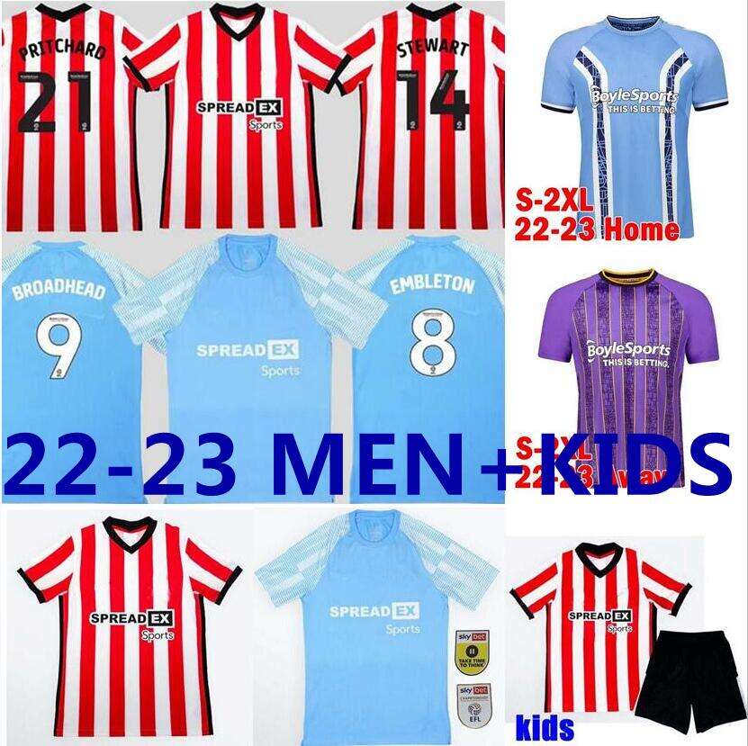 

Fans Tops Tees SUNDERLAND 22 23 soccer jerseys home away MEN KIDS kit 2022 2023 Coventry camiseta de futbol DAJAKU EMBLETON BROADHEAD Gooch O'NIEN Stewart