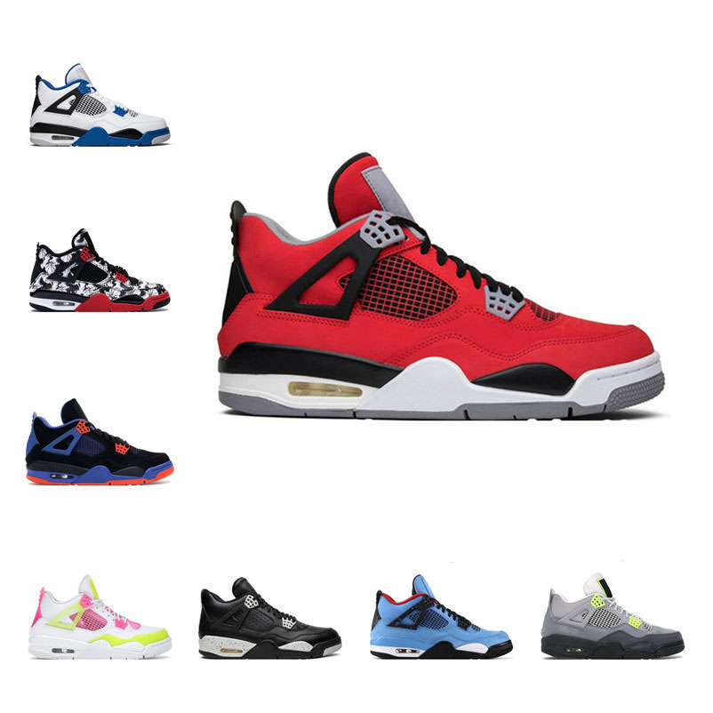 Designer Casual Air Shoes Jumpman 4 Basketball Mens Womens 4s Genuine Leather Retro White Oreo Red Thunder Military Zen Master Outdoor Foam Runners