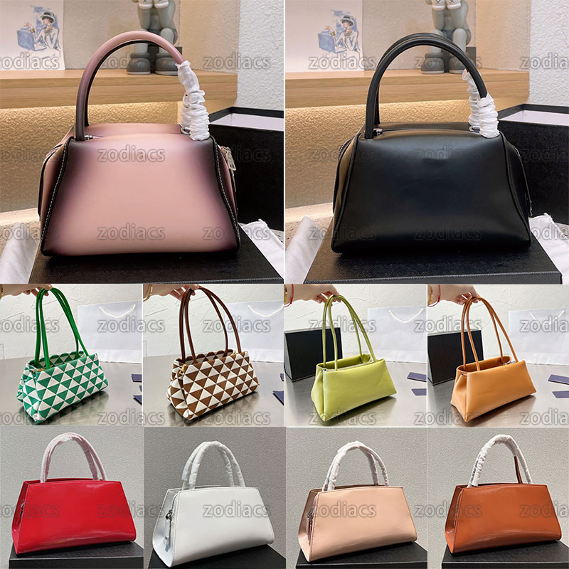 

Small embroidered fabric Symbole bag Luxury Designer brushed leather Supernova handbag enameled metal triangle logo Zipper closure Women's Shoulder Bags, Customize