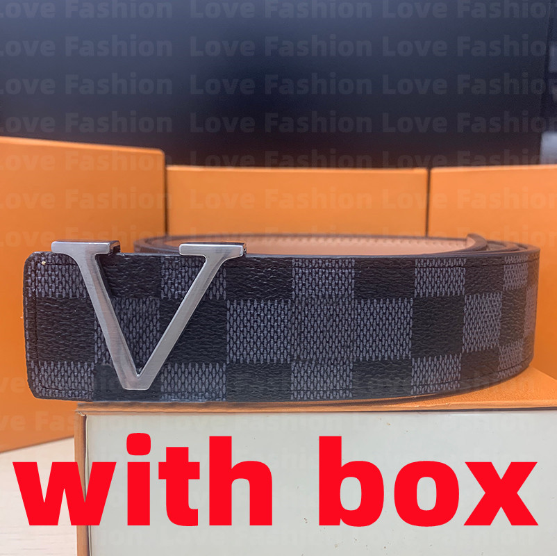 

Fashion luxury plaid used pattern belt designer men and women high-quality 3.8 cm belt box, With box