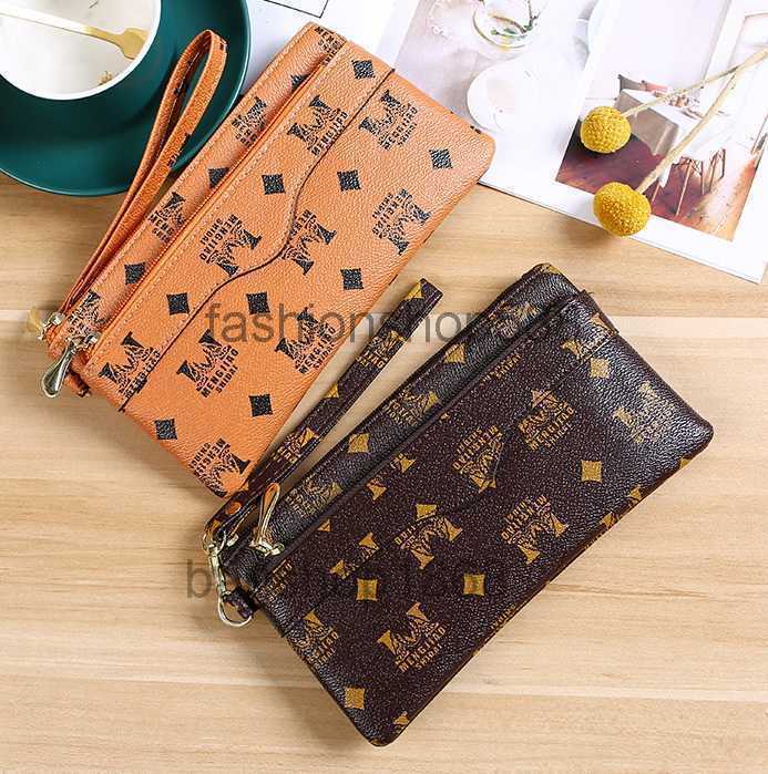 

High quality print zipper long style women designer wallets lady fashion casual phone zero purses female clutchs no288, Coffee
