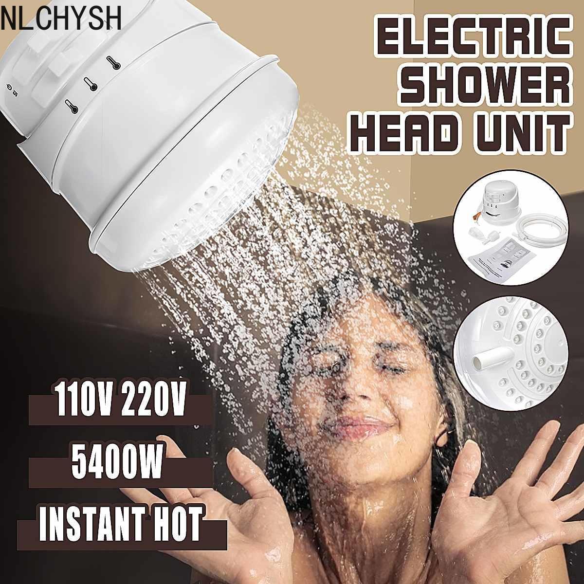 

Heaters 5400W 110V/220V Electric Shower Head Instant Water Heater Adjustable Temperature Bath Shower Heater with 2m Hose Bathroom Heater