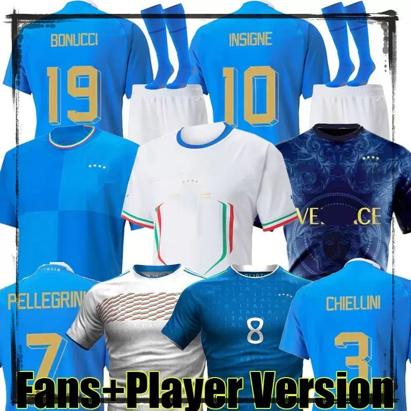 

22/23 Italia soccer jerseys ITALYS BERNARDESCHI CHIELLINI BONUCCI BELOTTI JORGINHO INSIGNE football shirt 2022 2023 concept fans player version Kits sock Full sets, Yidali 22-23 home kit+socks