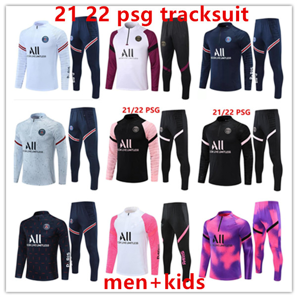 

21 22 PSGs MBAPPE tracksuit soccer jersey Classic style SERGIO RAMOS MARQUINHOS VERRATTI ICARDI DI MARIA DRAXLER adult kids football Paris training seit