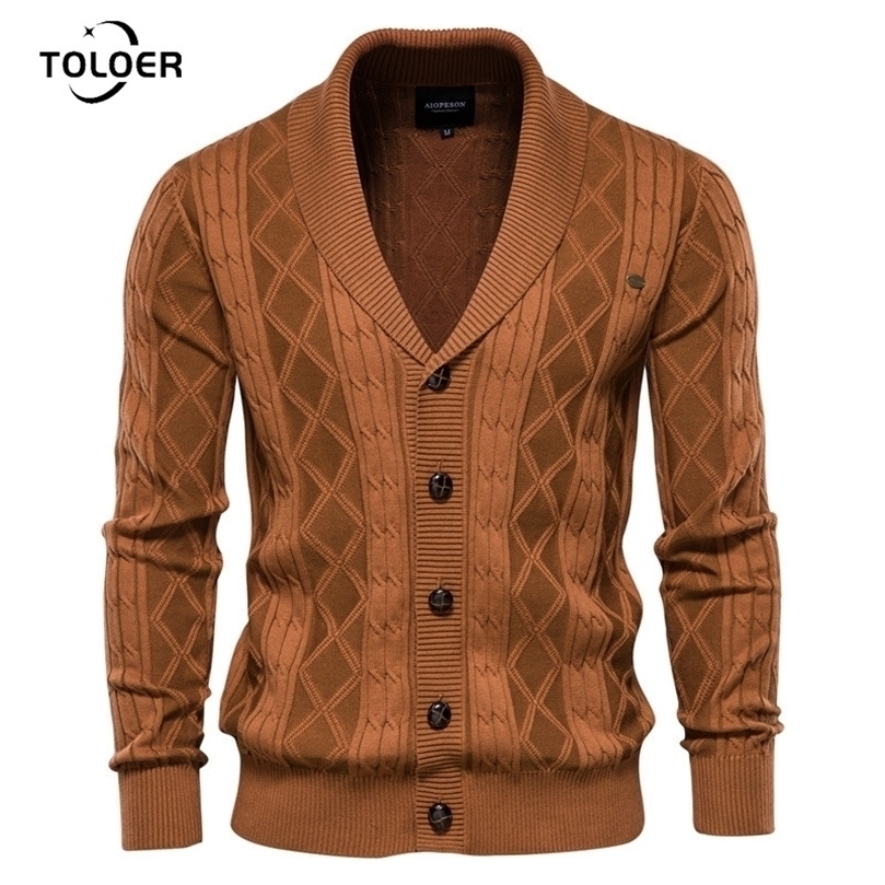 Mens Sweaters Cardigan Sweater Mens Vneck Long Sleeve Cotton Knitted Sweater Thickened Sweater Fashion Cardigan Coat Singlebreasted 220929
