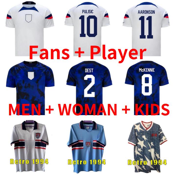 

22 23 PULISIC Reyna Soccer Jersey UsAs MCKENNIE 2022 ADAMS Acosta LLOYD morris national team Football Shirt Camisetas 1994 1995 RETRO Fans Player DEST MUSAH men kids, 2022 away
