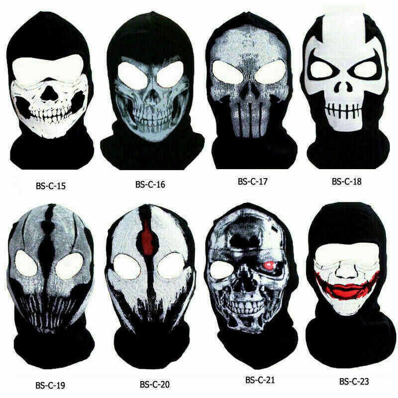 

Cycling Caps Masks Tactical Ghost Skull Scary Headwear Balaclavas Neck Warmer Hood Winter Thermal Warm Full Face Mask for Hunting, 23