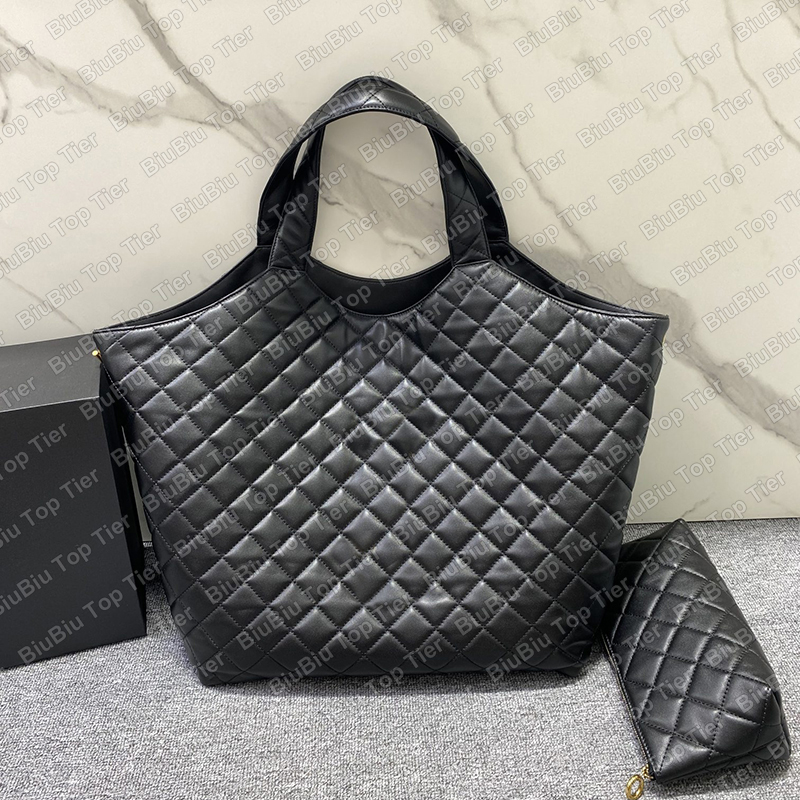 

Top 10A Tier Quality Luxury Designer Lambskin Quilted Tote Lady Black Real Leather Maxi Shopping Bag Purse Crossbody Shoulder Gold Chain Bags faldable Clutch Totes, Other color or size
