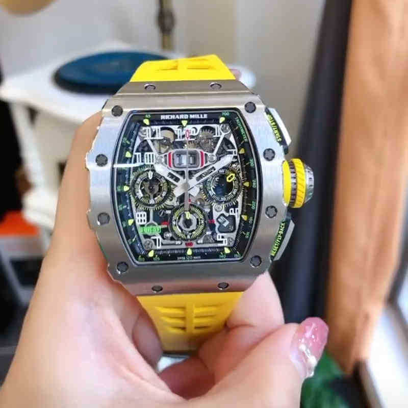 

New Chronograph mechanical wrist watches rm11-03 Luxury Tape Hollowed Out Eur Waterproof Male Automatic Designer High-quality, Rm11-02