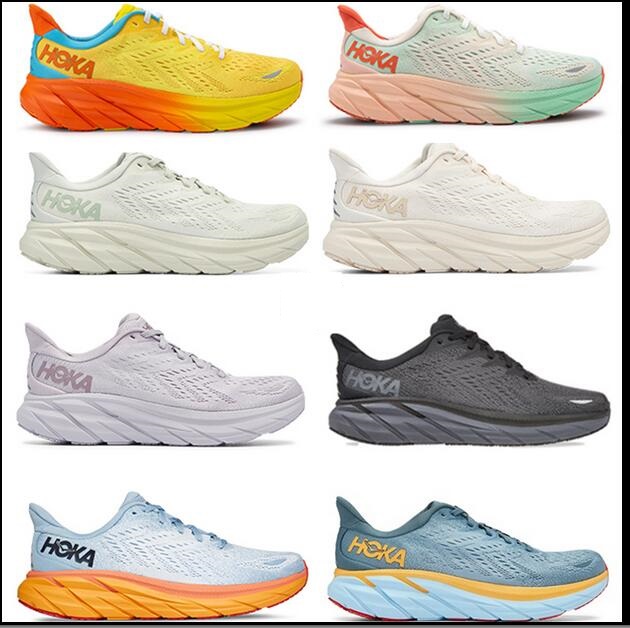 

2022 HOKA ONE Clifton 8 Athletic Running Shoe Shock Absorbing Road sportswear Lightweight Cushioning Long Distance Runner Shoe Mens Womens, Blue pink