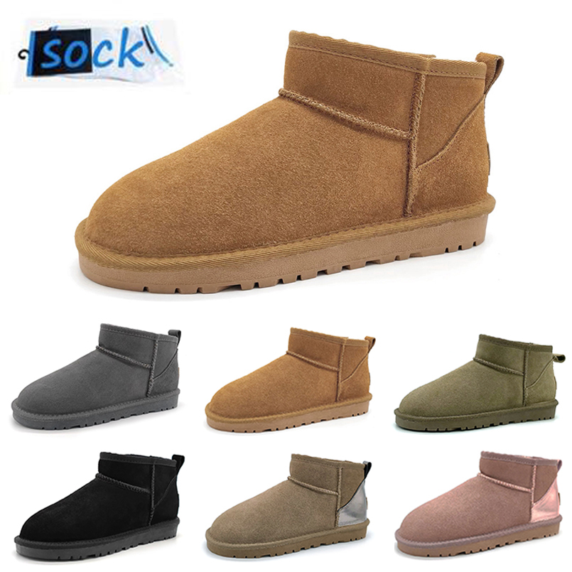 

2022 Women Mini Snow Boot Boots Winter Classic Suede Keep Warm Plush Chestnut Grey Men Woman 5854 Designer Ankle Booties Slippers Shoes, Color#1