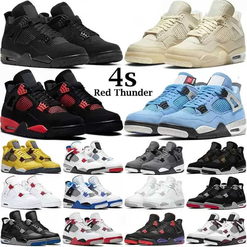 

2022 4s basketball shoes women men 4 Military Black Cat White Fire Red Thunder Sail University Blue Cool Grey Pure Money Purple, 16