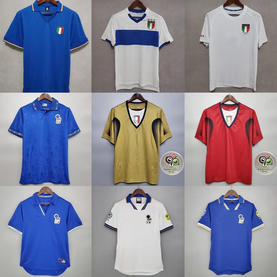 

1998 Retro Baggio Maldini SOCCER JERSEY FOOTBALL 1990 1996 1982 ROSSI Schillaci Totti Del Piero 2006 Pirlo Inzaghi buffon Italy Cannavaro, 98 00 away jersey