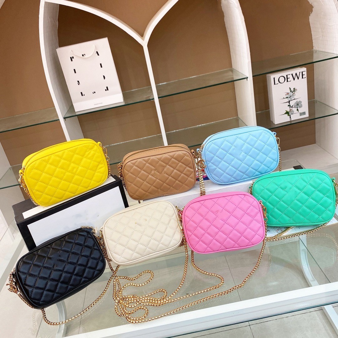 

Luxury children diamond lattice handbags Fashion big girls rectangle Camera bag kids metals letter chain single shoulder bags A8729, Mixed color