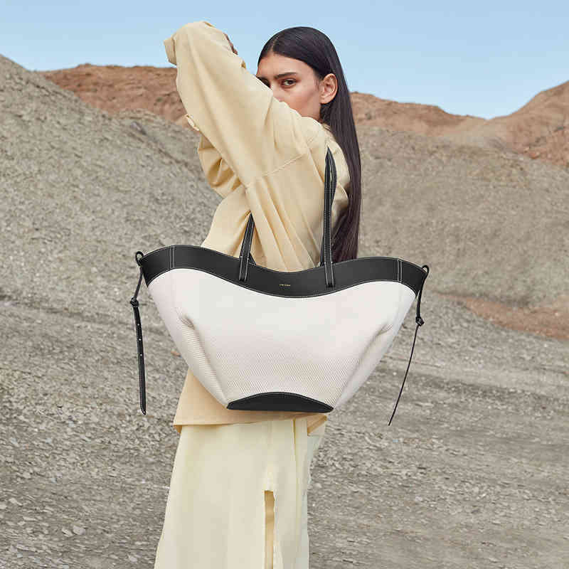 

Totes French P Canvas Evening Bag Women's Cyme Leather Portable Large bag Shopping Tote Bags, Beige