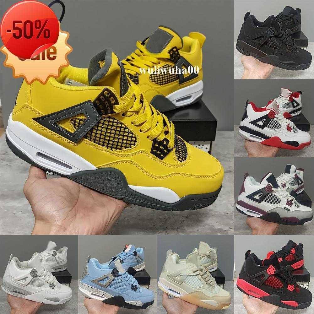 

Boots 2022 Basketball Shoes 4 4s Red Thunder Sail Black Cat White Oreo University Blue Shimmer Lightning Fire Red Jumpman Sports Sneakers