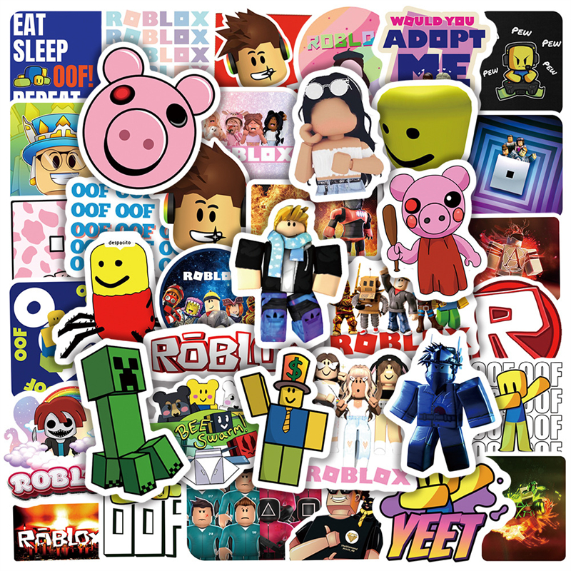 

50pcs Cartoon Anime Game Roblox Stickers Graffiti Kids Toy Skateboard car Motorcycle Bicycle Sticker Decals Wholesale, Multi colors