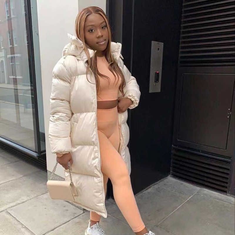 

Women's Down Parkas Long Puffer Hoodie Jacket Zip Up Bubble Casual Thick Warm Down Trench Coats 2022 Women Y2K Clothes Streetwear Winter Jakcets T220928, Green