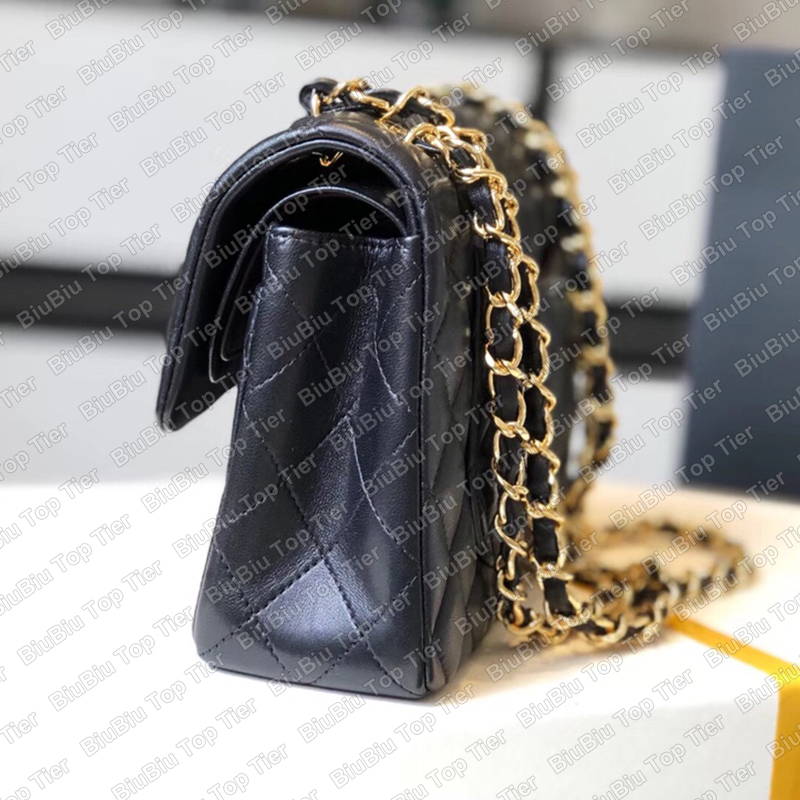 

Top 10A Tier Quality Luxury Designer 23CM Small Flap Bag Women Real Leather Handbag Caviar Lambskin Quilted Black Wallet Shoulder Chain Bag With Box, Other color or size