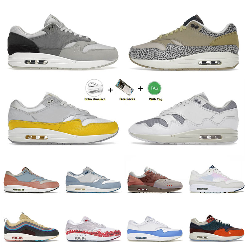 

2022 Arrival Mens Women Running Shoes London Safari OG Sneakers Tour Yellow Max 1 Airmaxs 87 Won-Ang Patta Waves White Outdoor Trainers 7BHI