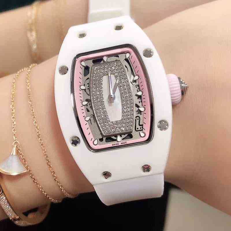 

Watch Designer Luxury Mens Mechanics Richa Milles Wristwatch Rm07-01 Women's Multifunctional 2824 Automatic Mechanical r Ceramic Rubber Stra, Pink lip 1