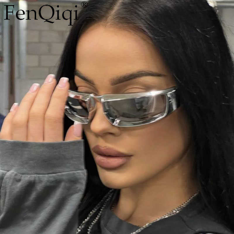 

Y2K Cycling Sports Steampunk Sunglasses Women Punk Goggle Brand Designer Sun Glasses Men Silver Mirror Shades Fashion Eyewear 0928