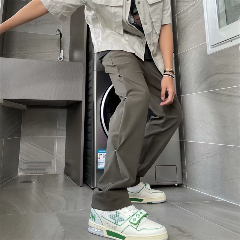 

paranor bottons trousers cargo pants men overalls women working overall woman jumpsuits man trousers casual high street heavy weight loose fit trouser, Black