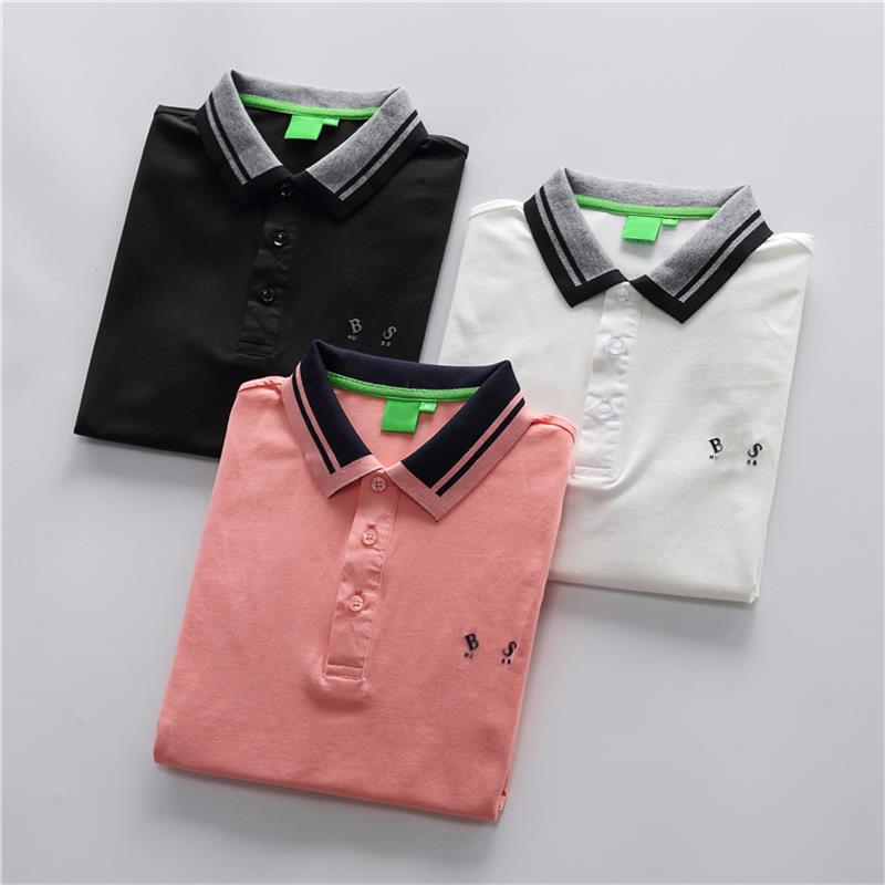 

2022Men's T-shirt fashion designer cotton polo shirt Lapel Short sleeve shirts business men T-shirts large T-shirt SIZE, Black