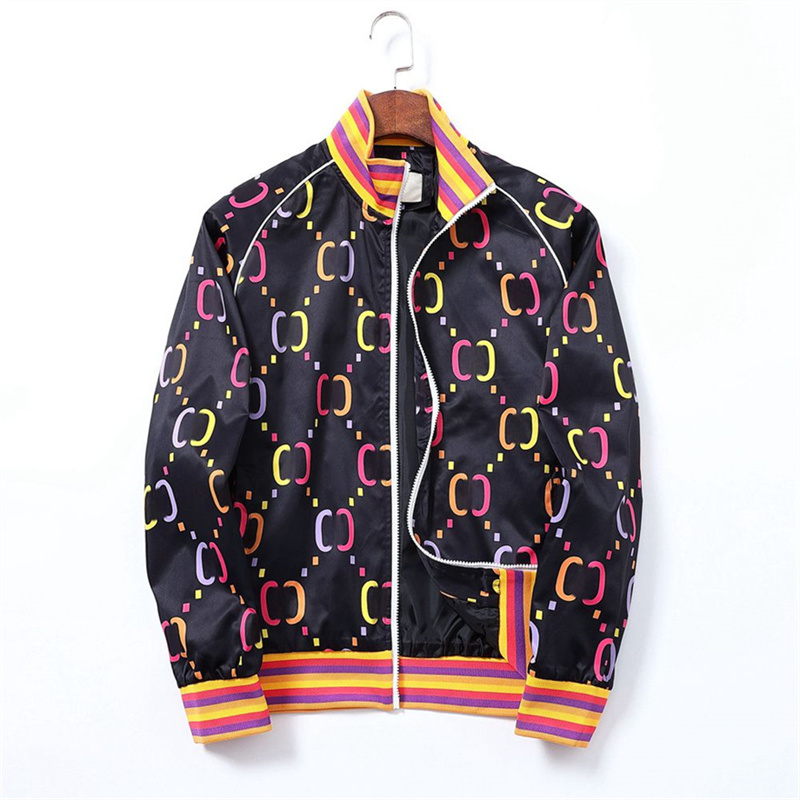 Men's Casual collar Jacket Color striped letter windbreaker Hoodie Zipper Thin coat mens womens sports windrunner Coats outdoor cold proof coat