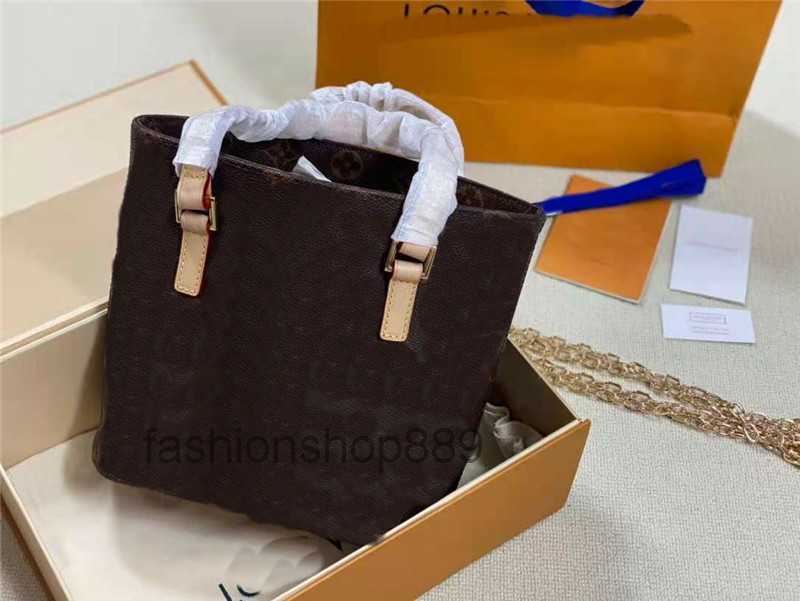 

Vintage Westwood Style Floral Printing Women Small Totes Letter Twine Brown Leather Handbags One More Chains Strap Shoulder Bags Quality