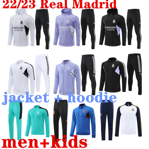 

2022 2023 MADRIDs Soccer Training Suit 22 23 MADRIDes Tracksuit Chandal CAMAVINGA Men Kids HAZARD BENZEMA MODRIC Survetement Long Sleeve uniforms