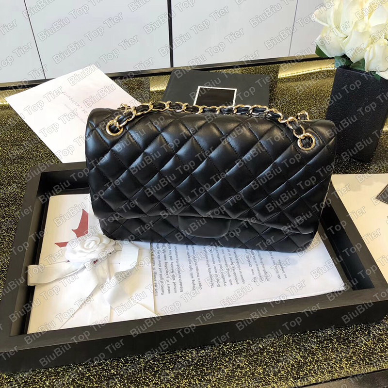 

Top 10A Tier Quality Double Flap Shoulder Bag 30CM Jumbo Luxury Designer Genuine Leather Caviar Lambskin Classic Black Purse Quilted Handbag Gold Chain Bag With Box, Contact us