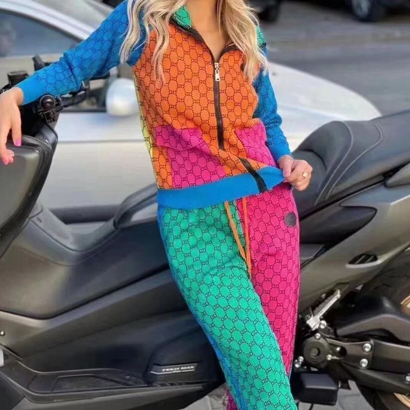 

Women's Tracksuits Harem Pant Set Knitted Woman 2/Two Pieces Luxury Sportwear Clothes Suits, 02