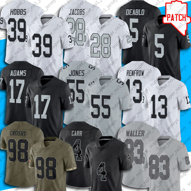 

Raiders Davante Adams Jersey Football Las Vegas Darren Waller Maxx Crosby Derek Carr Josh Jacobs Jerseys Hunter Renfrow Abram Divine Deablo Nate Hobbs Duron Harmon, Woman custom jersey (txz)