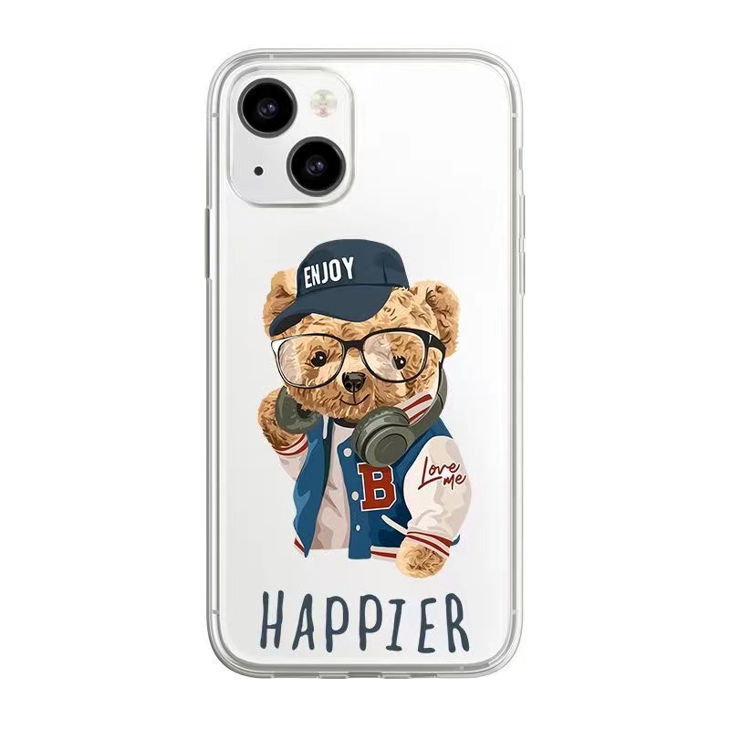 

Fun Shaped Cases Sports Bear Case For iPhone 7 Max 7S XR 12 Mini SE 6 8 Plus 11 13 14 Pro max X XS 6S Soft, White