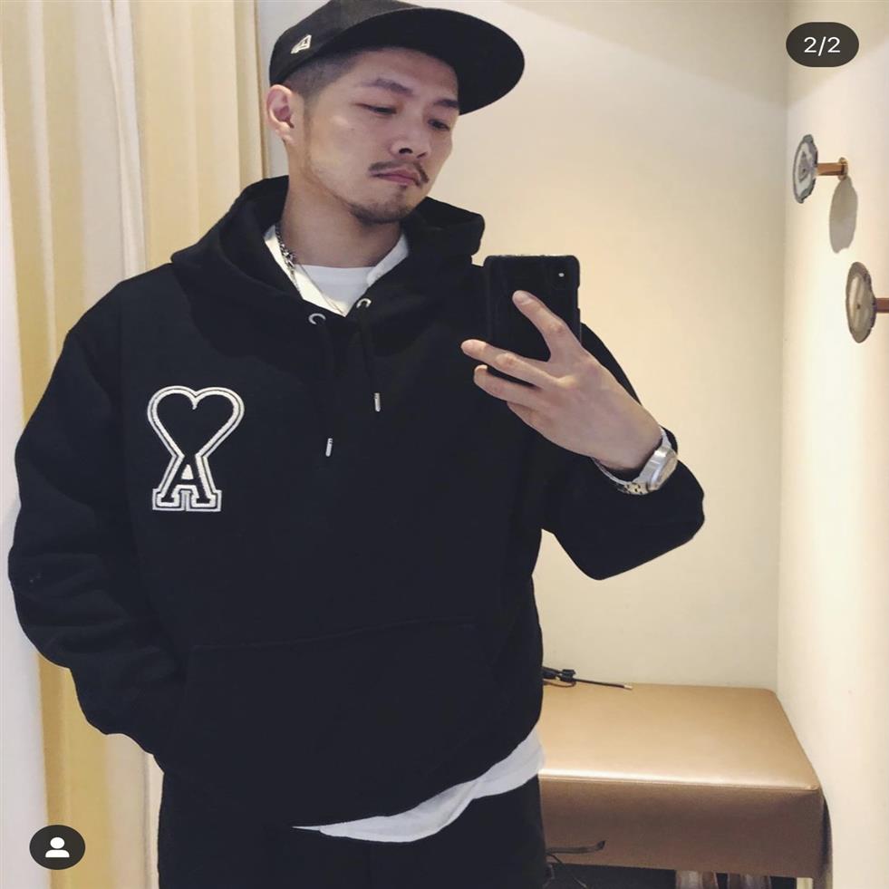 

Hoodie Men and Women Autumn Winter Love a French Three-dimensional Peach Heart Embroidery Hooded Sweater Hoodies242c, As pictures